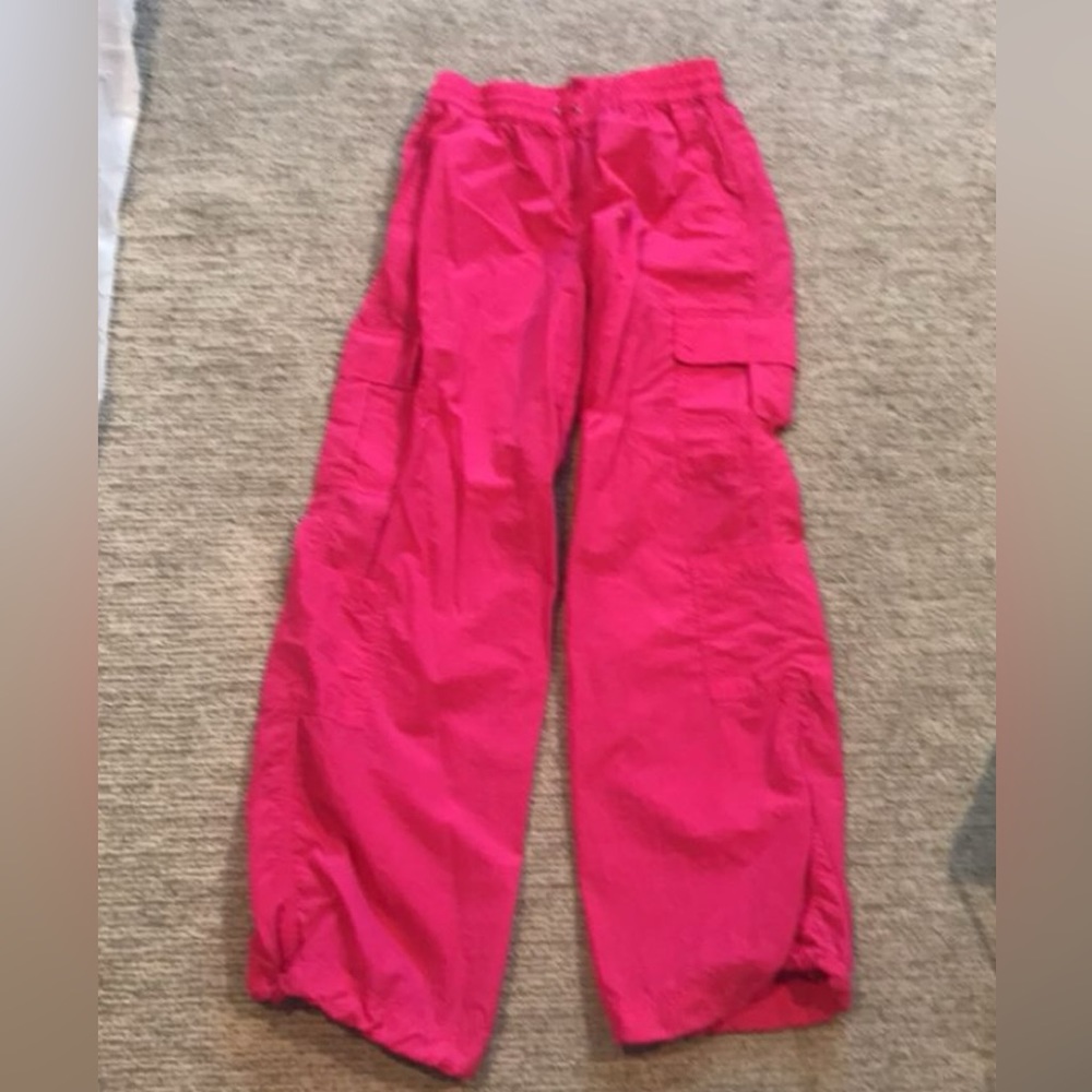 tillys hot pink cargo parachute pants